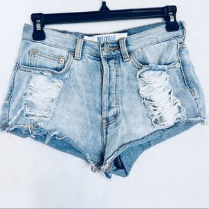 Brandy Melville Distressed Denim Shorts